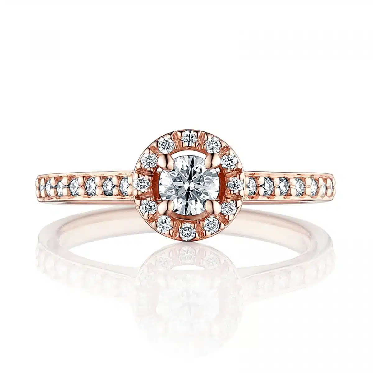 Prsteň Sydney - ružové zlato s prírodnými diamantmi