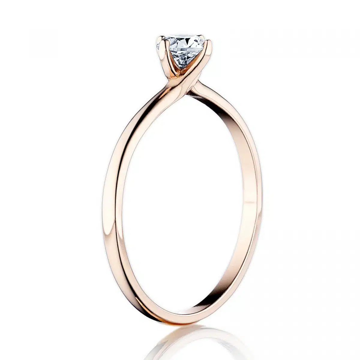 Prsteň Chelsea - ružové zlato s prírodným diamantom