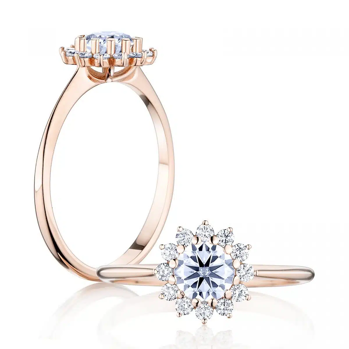 Prsteň Rosie 2 - ružové zlato s prírodným diamantom