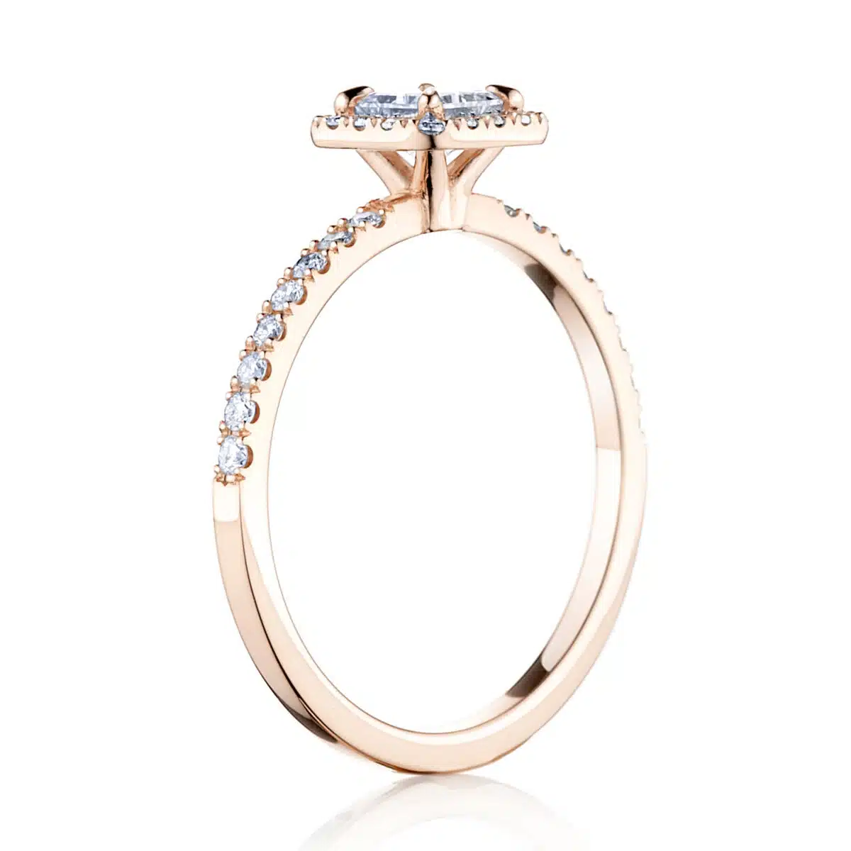 Prsteň Sharon -ružové zlato s prírodným diamantom.